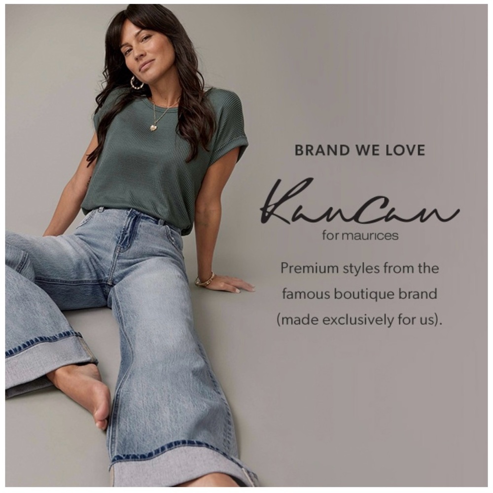 Kancan exclusively for Maurices 29/34 High Rise Cuffed Wide Leg Jean